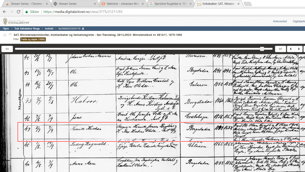 Kirkebok røros Henrik Kristian Tippoldefar Rugeldal.png