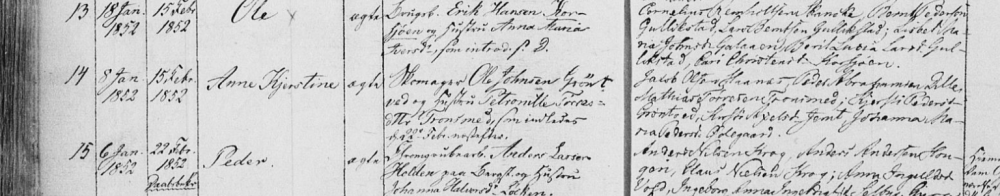 Anne Kjerstine 1852 Dåp