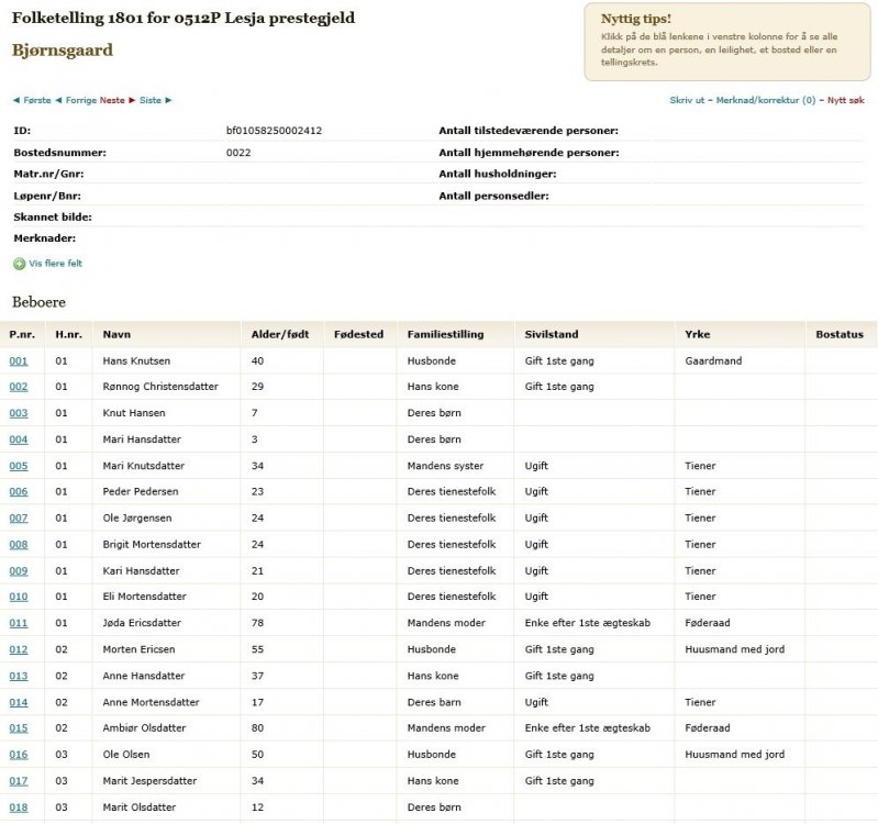 ane82 folketelling Lesja 1801.jpg