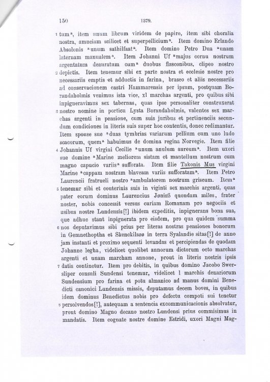 1610. Marine Muus 1379 forlovet med Tage Muus (Takonis)  arver en kappe etter erkebiskop Nicolaus Bild i Lund 1379..jpg