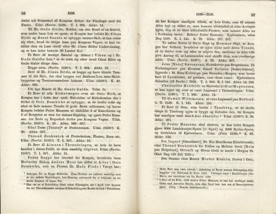 1207. Anders Muus, Peder Bagge har berettet for kongen at morbror Anders har innstftet et alter i Oslo Domkirke, K.havn 1538.jpg