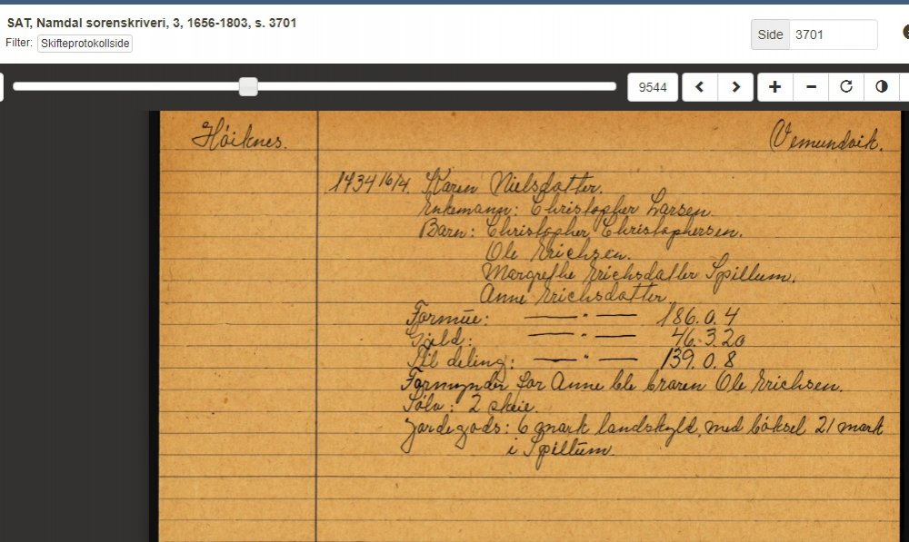 Anne Erichsdtr i skifte Høiknes-Vemundvik 1734.jpg