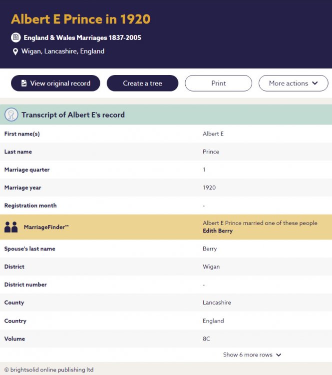 Albert E Prince og Edith Berry vielse 1920.jpg