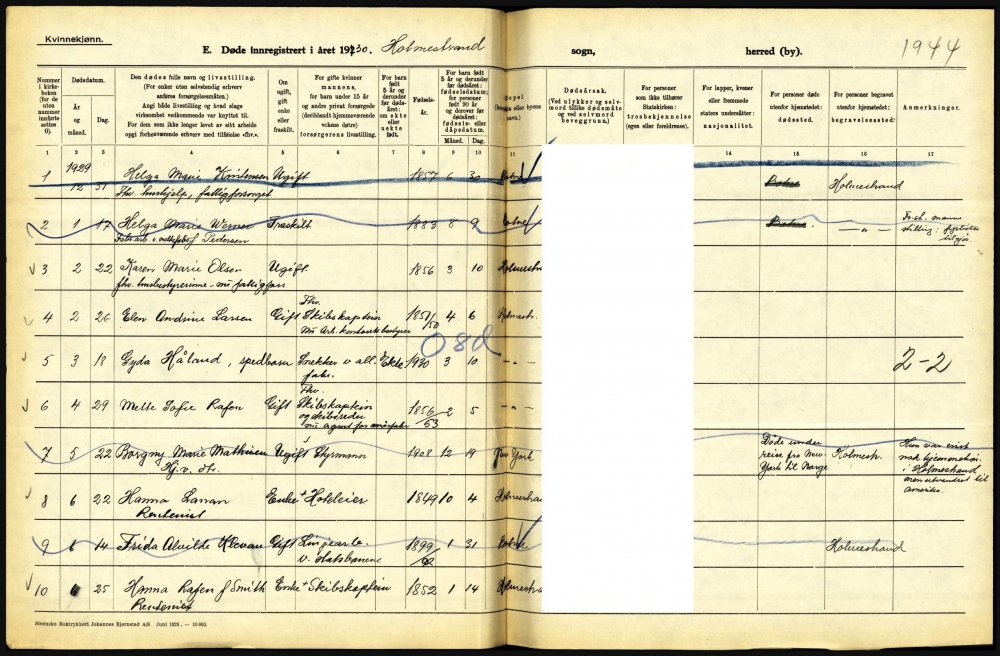 DEATH Notice, Borgny Marie Mathiesen, 22 May 1930, MyHeritage.jpg