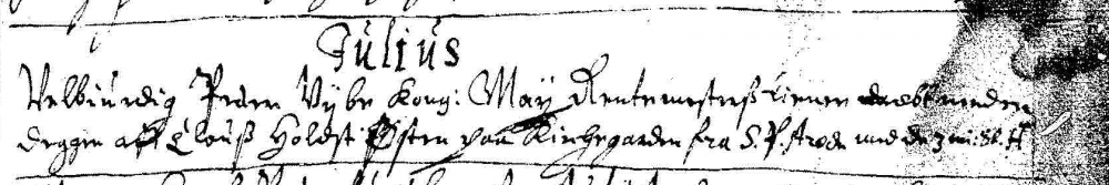 Innførsel i kirkeboken for Vor Frue Kirke i København, døde og begravede i juli 1649.png