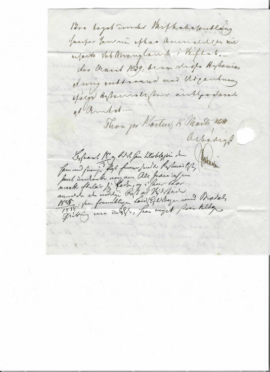 Brev 1839. Til Bech fra Thon gård. side 2.jpg